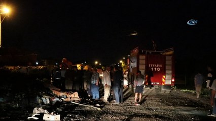 Yıldırım düştü, yangın çıktı