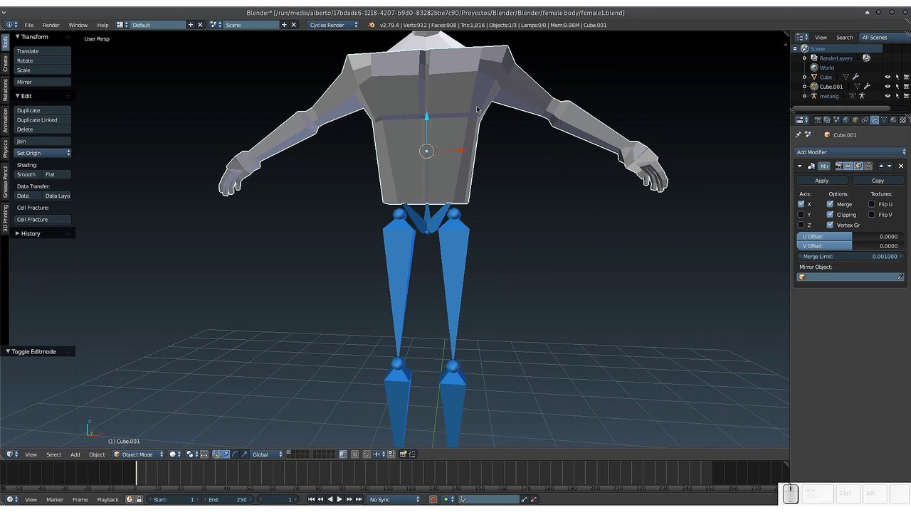 Blender: Esculpiendo un cuerpo femenino 4. Finalizando el modelado