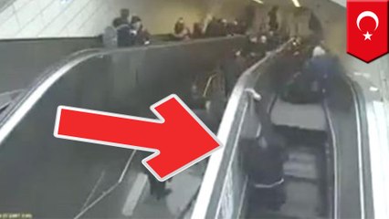 Man swallowed up by malfunctioning escalator