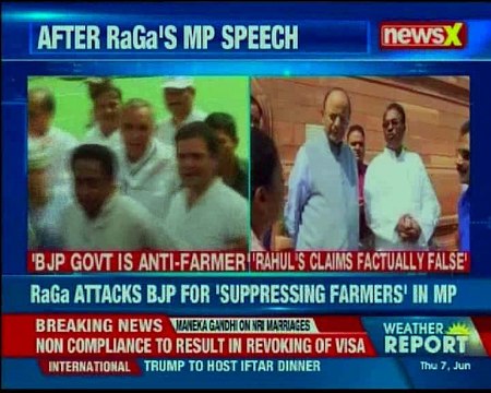 Rahul Gandhi attacks BJP for 'suppressing farmers' in MP, Jaitley hits back