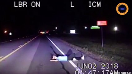 Elle s'endort sur la route après avoir trop bu