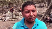 Familiares rescatan cuerpos tras erupción volcánica en Guatemala