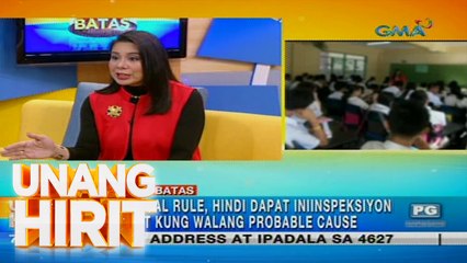 Unang Hirit: Planong random inspection sa bag ng mga estudyante, ligal ba? | Kapuso sa Batas