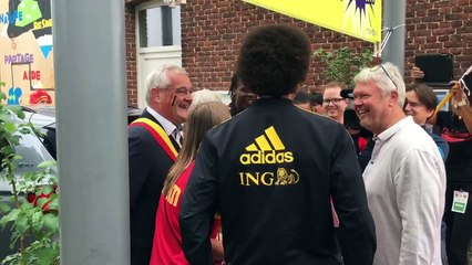 Lessines: arrivée des Diables école bilingue