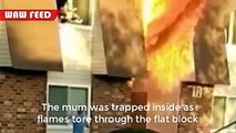 Mãe joga filho de 11 meses pela janela para salvá-lo de incêndio