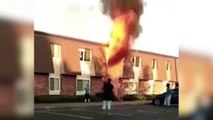 Madre lanza a su bebé por la ventana para salvarlo de un incendio