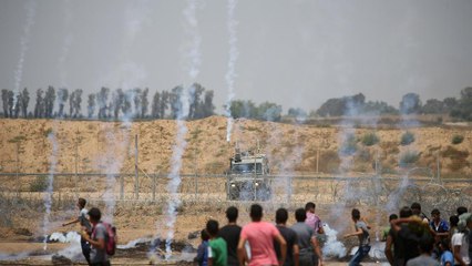 جرحى فلسطينين في غزة خلال مظاهرات يوم القدس