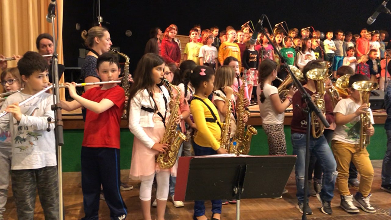 Les petits musiciens de « L’Orchestre à l’école » en pleine répétition