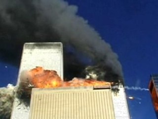 Plane crash into South Tower - filmed from balcony