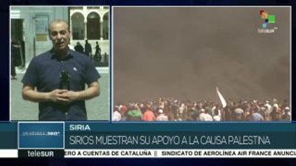 Pueblo sirio marcha en respaldo a Palestina y su causa