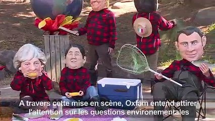 Happening de l'Oxfam : "les dirigeants du G7" font du camping