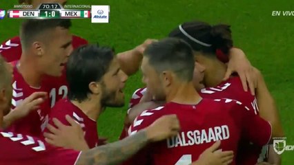 Yussuf Poulsen Goal HD - Denmark 1 - 0 Mexico - 09.06.2018 (Full Replay)