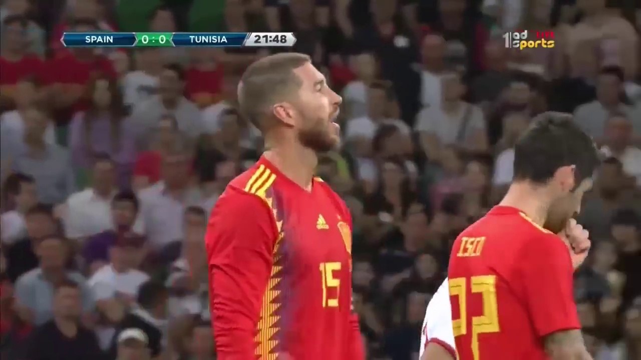 ملخص مباراة اسبانيا وتونس 1-0 مباراة مجنونة - أداء مشرف للنسور 9-6-2018