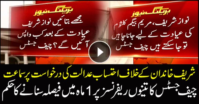Accountability court given a month to conclude corruption references against Sharif family