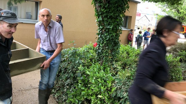 après les inondations au Genest-Saint-Isle en Mayenne