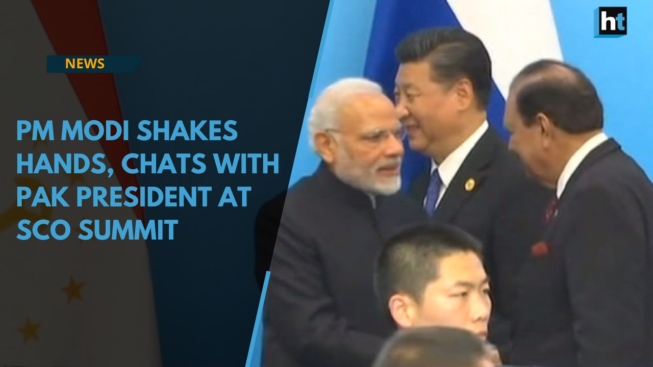 Watch: PM Modi shakes hands, chats with Pak President at SCO summit