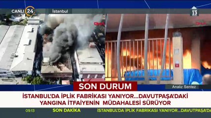 Cevizlibağ'da iplik fabrikası yanıyor