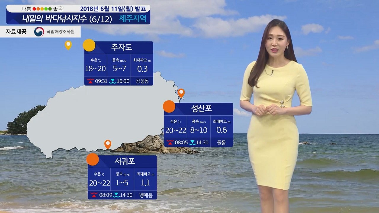 [내일의 바다낚시지수] 6월12일 더위 주춤 동풍 영향 동해안 한낮 기온 20도 선선...