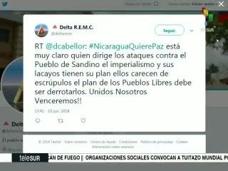 Grupos sociales participan en tuitazo mundial por la paz nicaragüense