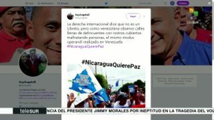 Convocan a tuitazo mundial por la paz en Nicaragua