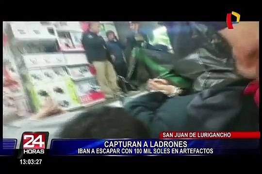 San Juan de Lurigancho: PNP captura a ladrones de tienda de artefactos