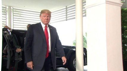 [북미회담 현장영상] '붉은 넥타이' 트럼프, 회담장 입장 / YTN