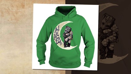 Baby Groot hug autism Teddy bear – I love you to the moon and back shirt, hoodie, tank top