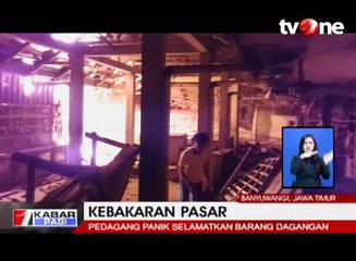 Kebakaran Besar Hanguskan Pasar Tradisonal di Banyuwangi