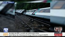 Intempéries: un RER B sort de la voie et se couche sur le côté
