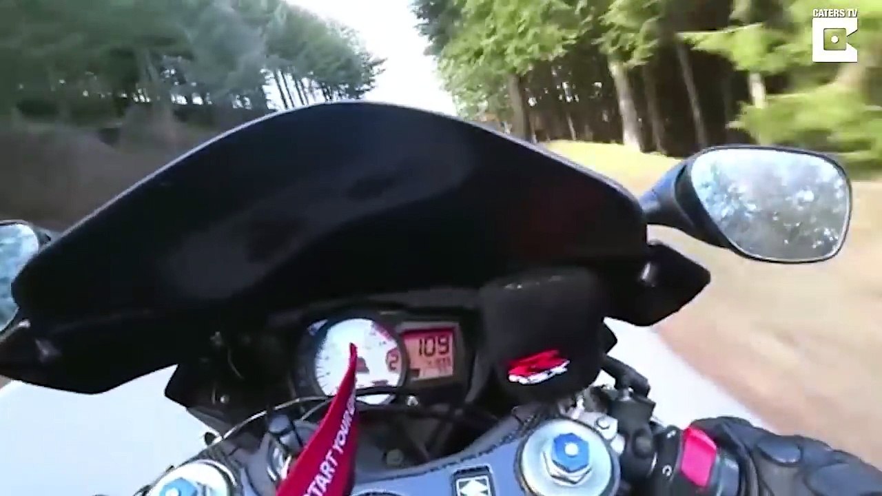 Un motard rate son virage