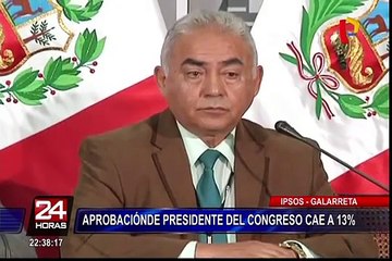 Ipsos: Aprobación de Luis Galarreta cae a 13 por ciento