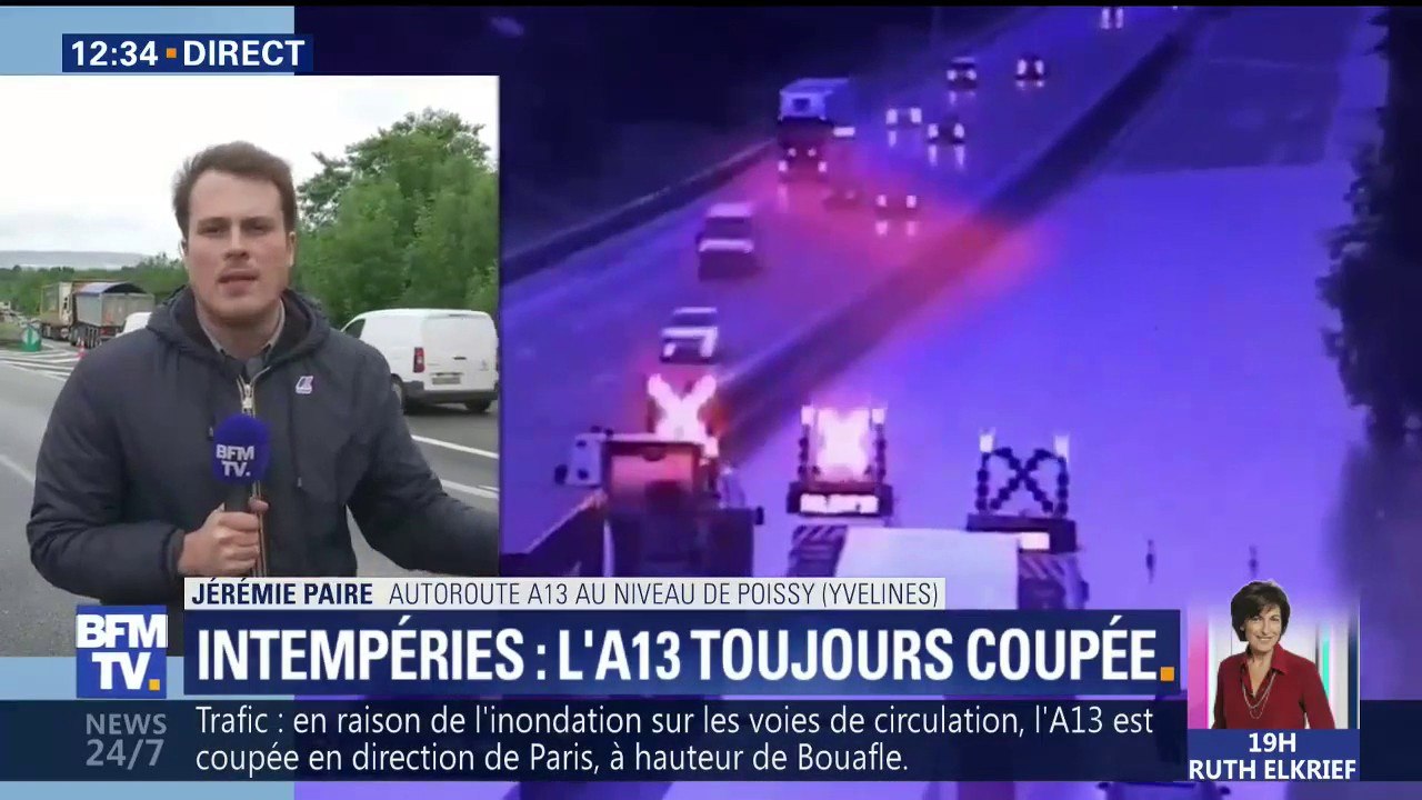 Intempéries : l'A13 est toujours coupée à la mi-journée
