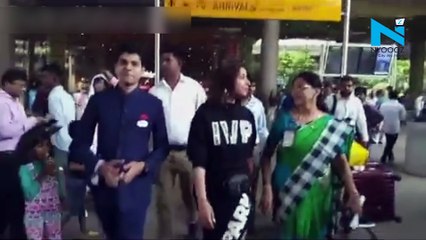 Parineeti Chopra spotted on airport interacting with media
