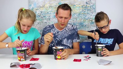 KOREAN FIRE NOODLE CHALLENGE! w_ our DAD