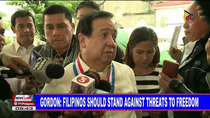 NEWS | Gordon: Filipinos should stand against threats to freedom