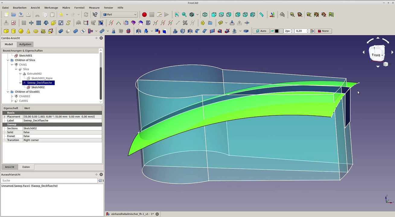 Freecad Einhandhebelmischer Radien FC018