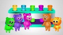 Mega Gummy Bear jumping on the bed colors toys finger family nursery rhymes | Gummybear toys