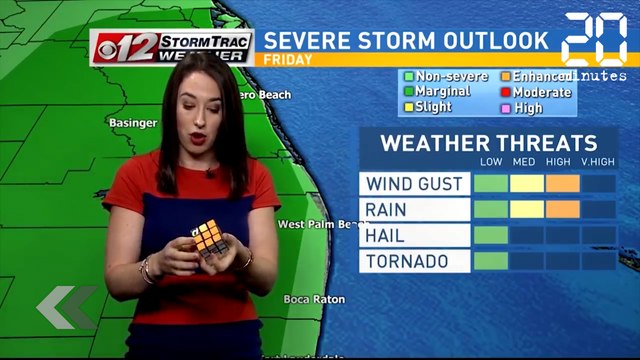 Elle résout un rubik's cube en présentant la météo ! - Le Rewind du Mardi 12 Juin 2018