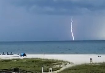 Lightning Flashes Over Gulf of Mexico