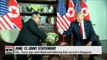 Kim and Trump sign Joint Statement after their summit on June 12th