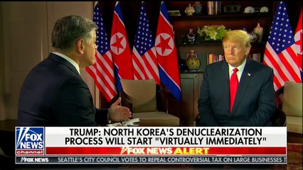 Sean stops short of calling North Korea a paradise -- asks if Trump will build a new hotel on 'beautiful land'
