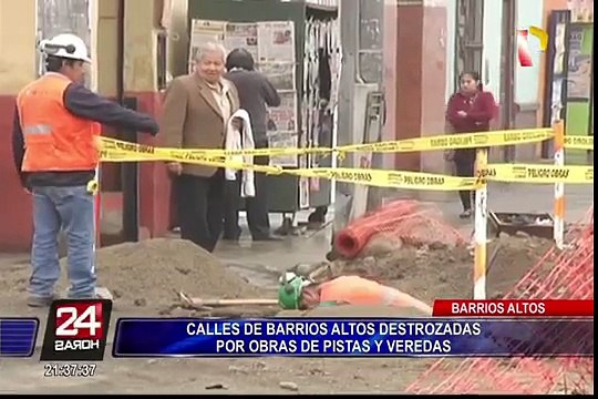 Calles de Barrios Altos están destruidas