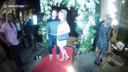 Lizzie Cundy celebrates birthday in central London