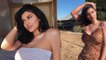 Kylie Jenner shows off tummy as she poses in tube top and tiny shorts while glamping in Malibu