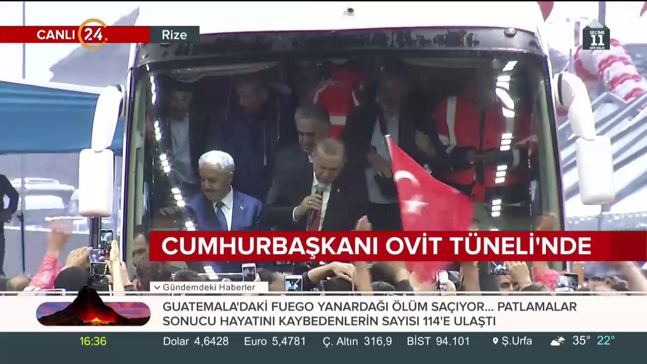 Cumhurbaşkanı Ovit Tüneli'nde