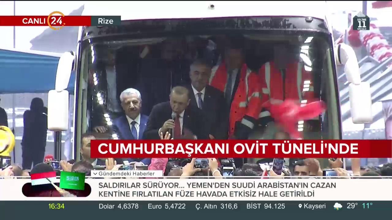 Cumhurbaşkanı Ovit Tüneli'nde