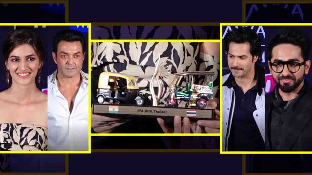 Bobby Deol, Rekha, Varun Dhawan, Kriti & Ayushman unveil IIFA 2018 Trophy | Uncut Video | FilmiBeat