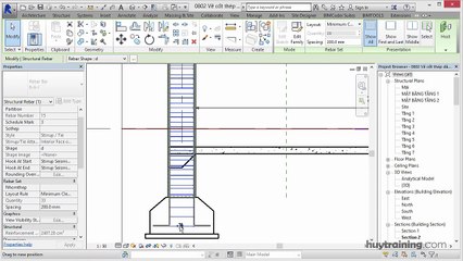 0803. _Bố trí thép trong cấu kiện cột và móng trong Revit  mp4