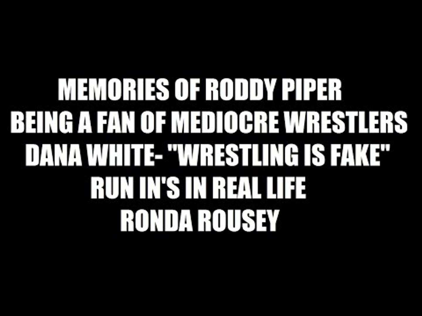 ⁣Memories Of Roddy Piper, Dana White-