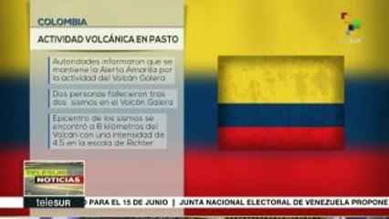 Colombia: se mantiene alerta amarilla por actividad  de volcán Galeras